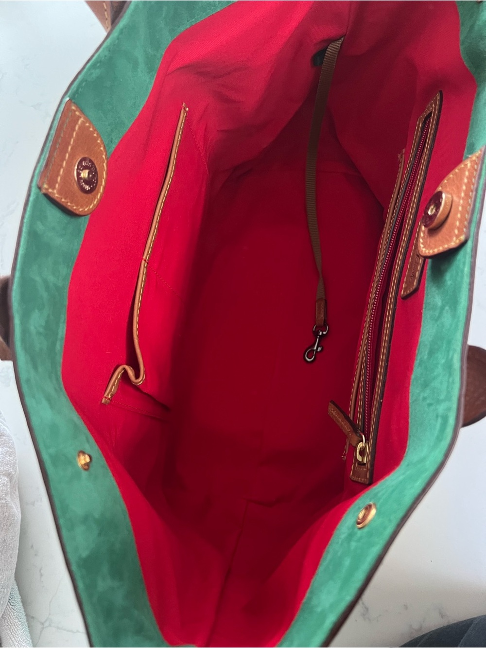 Dooney & Bourke Cognac Leather Tote - Picture 7 of 8